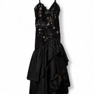 INSANE Vintage Alyce Designs Beaded Ruffle Dress